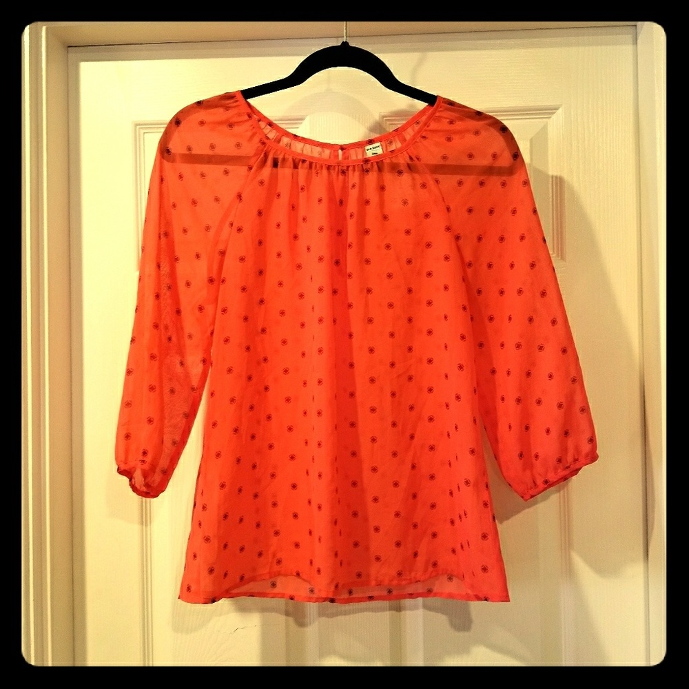 Bright Coral Old Navy Blouse